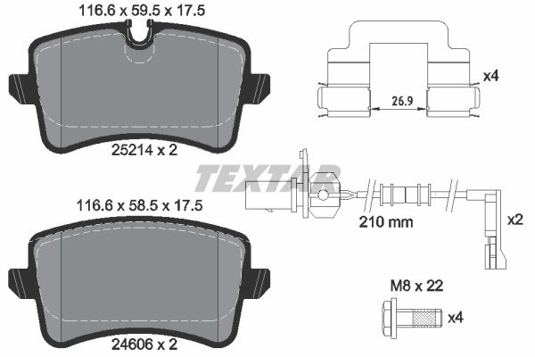 TEXTAR Bremsbelagsatz, Scheibenbremse (2521403)