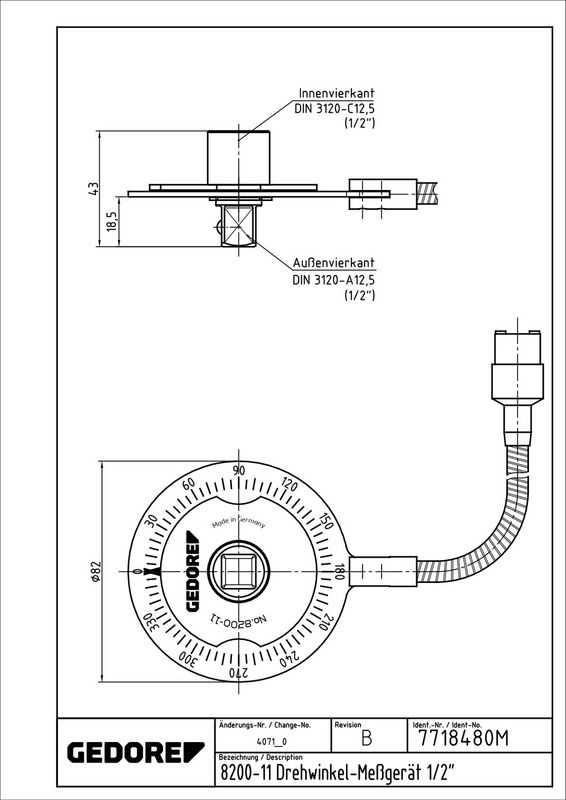 GEDORE Drehwinkelmessgerät (8200-11)