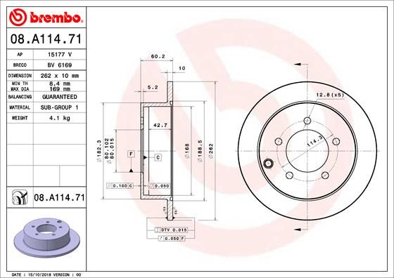 BREMBO Bremsscheibe (08.A114.71)