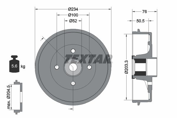 TEXTAR Bremstrommel (94042400)