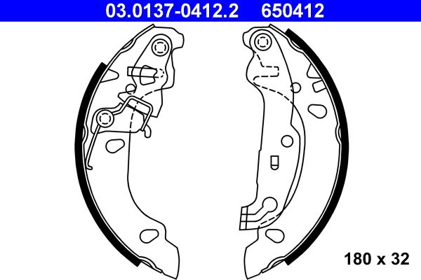 ATE Bremsbackensatz (03.0137-0412.2)