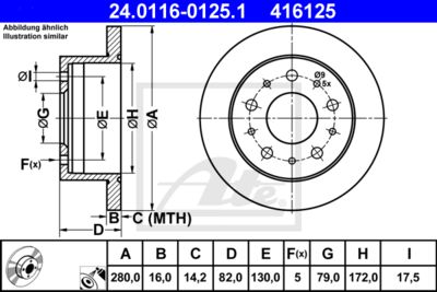 ATE Bremsscheibe (24.0116-0125.1)