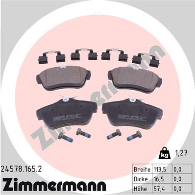 ZIMMERMANN Bremsbelagsatz, Scheibenbremse (24578.165.2)