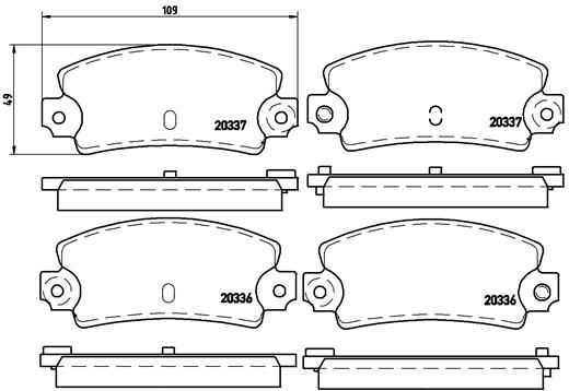 BREMBO Bremsbelagsatz, Scheibenbremse (P 68 002)