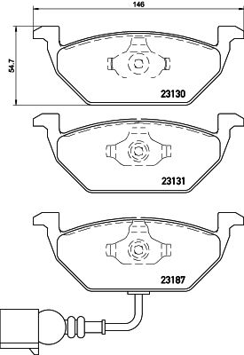 HELLA PAGID Bremsbelagsatz, Scheibenbremse (8DB 355 008-551)