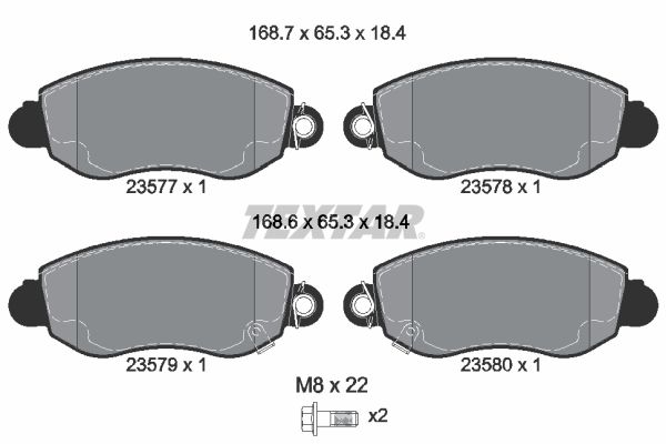 TEXTAR Bremsbelagsatz, Scheibenbremse (2357701)