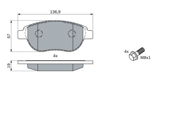 BOSCH Bremsbelagsatz, Scheibenbremse (0 986 494 038)