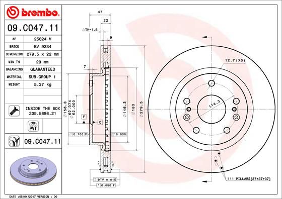 BREMBO Bremsscheibe (09.C047.11)