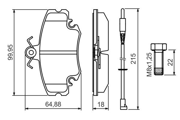 BOSCH Bremsbelagsatz, Scheibenbremse (0 986 494 522)