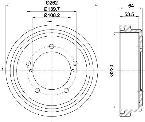 HELLA Bremstrommel (8DT 355 303-171)