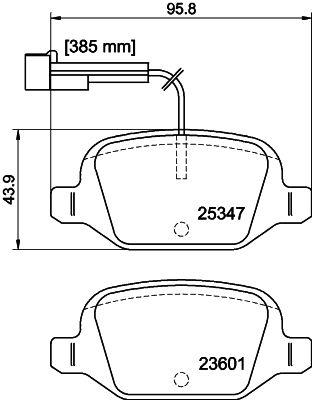 HELLA Bremsbelagsatz, Scheibenbremse (8DB 355 019-631)