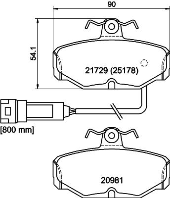 HELLA Bremsbelagsatz, Scheibenbremse (8DB 355 017-631)