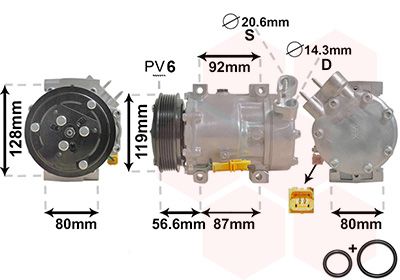 VAN WEZEL Kompressor, Klimaanlage (0900K238)