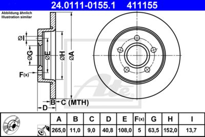 ATE Bremsscheibe (24.0111-0155.1)