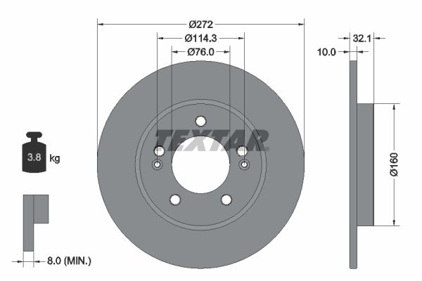 TEXTAR Bremsscheibe (92291703)