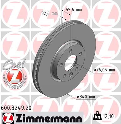 ZIMMERMANN Bremsscheibe (600.3249.20)