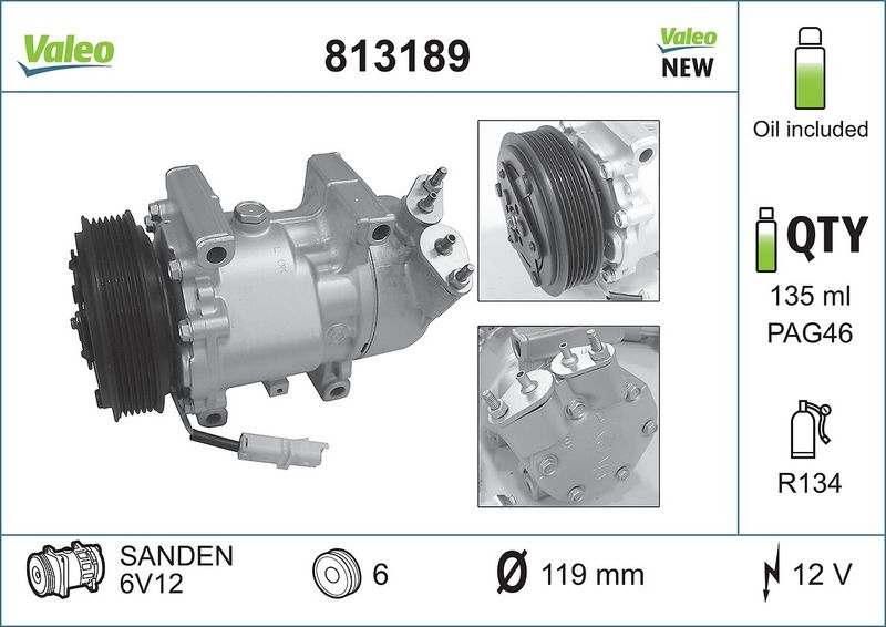 VALEO Kompressor, Klimaanlage (813189)