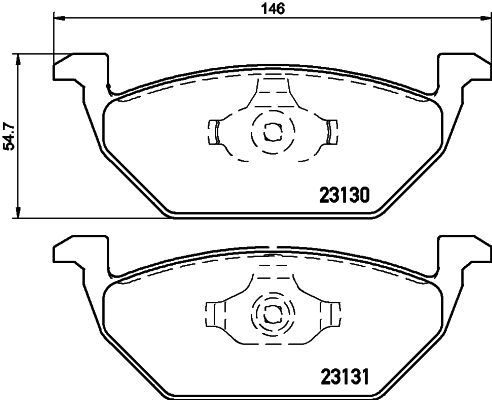 HELLA PAGID Bremsbelagsatz, Scheibenbremse (8DB 355 008-591)