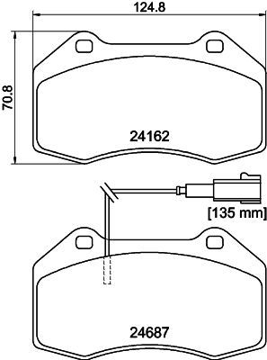 HELLA Bremsbelagsatz, Scheibenbremse (8DB 355 014-061)