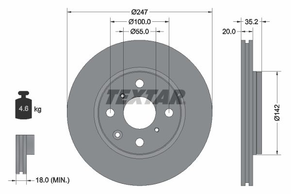 TEXTAR Bremsscheibe (92141903)