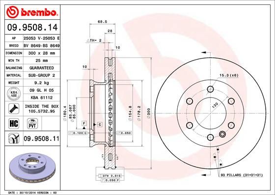 BREMBO Bremsscheibe (09.9508.11)