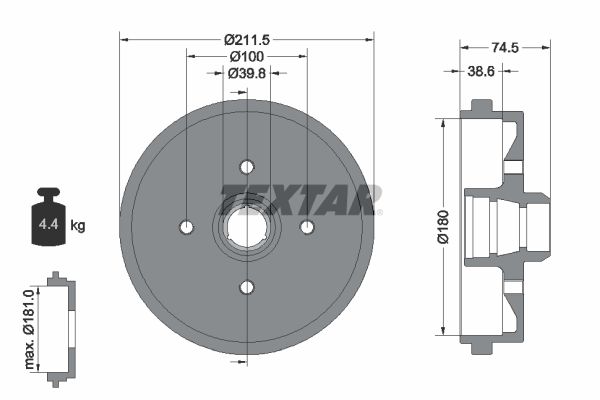 TEXTAR Bremstrommel (94006600)