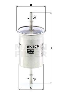 MANN-FILTER Kraftstofffilter (WK 6032)