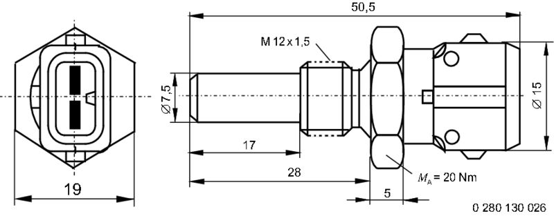 BOSCH Sensor, Kühlmitteltemperatur (0 280 130 026)