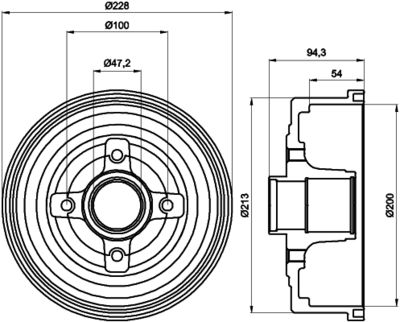 HELLA Bremstrommel (8DT 355 300-411)