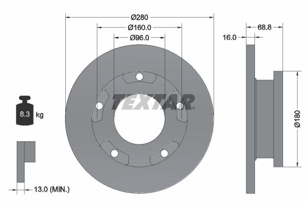 TEXTAR Bremsscheibe (92159103)