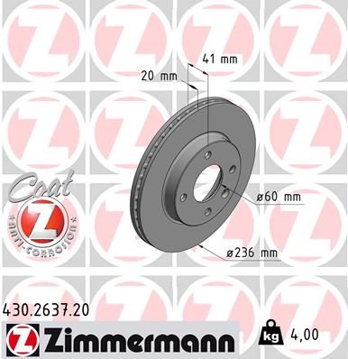 ZIMMERMANN Bremsscheibe (430.2637.20)