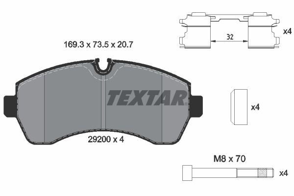 TEXTAR Bremsbelagsatz, Scheibenbremse (2920002)