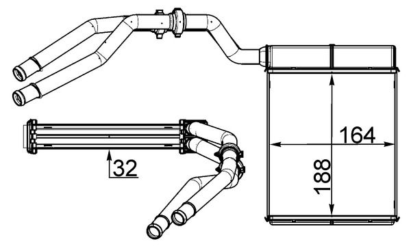 MAHLE Wärmetauscher, Innenraumheizung (AH 257 000S) Thumbnail