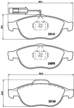 BREMBO Bremsbelagsatz, Scheibenbremse (P 23 114)