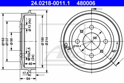 ATE Bremstrommel (24.0218-0011.1)