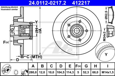 ATE Bremsscheibe (24.0112-0217.2)