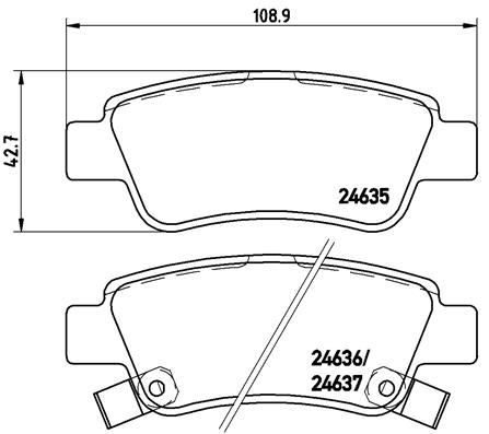 BREMBO Bremsbelagsatz, Scheibenbremse (P 28 046)