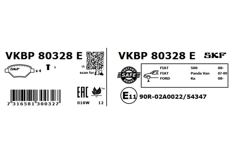 SKF Bremsbelagsatz, Scheibenbremse (VKBP 80328 E)