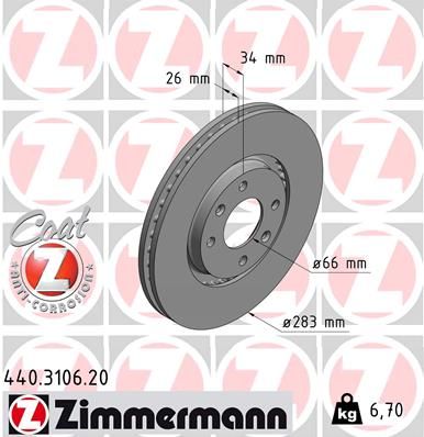 ZIMMERMANN Bremsscheibe (440.3106.20)