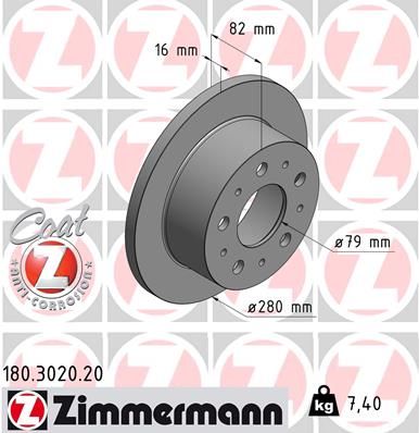 ZIMMERMANN Bremsscheibe (180.3020.20)