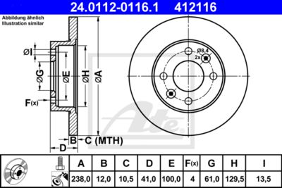 ATE Bremsscheibe (24.0112-0116.1)