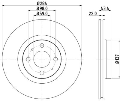 HELLA Bremsscheibe (8DD 355 102-391)