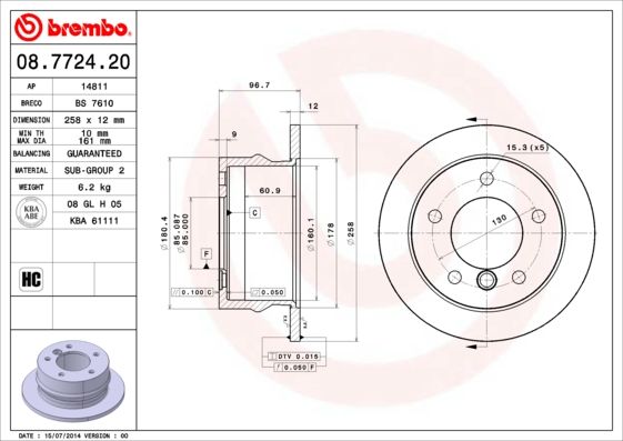 BREMBO Bremsscheibe (08.7724.20)