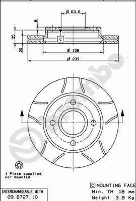 BREMBO Bremsscheibe (09.6727.77)