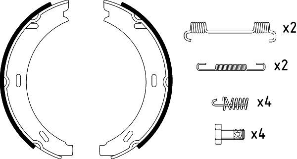 HELLA PAGID Bremsbackensatz, Feststellbremse (8DA 355 050-301)