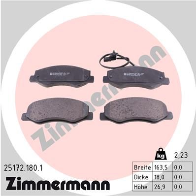 ZIMMERMANN Bremsbelagsatz, Scheibenbremse (25172.180.1)