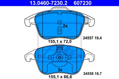 ATE Bremsbelagsatz, Scheibenbremse (13.0460-7230.2)