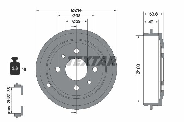 TEXTAR Bremstrommel (94014800)