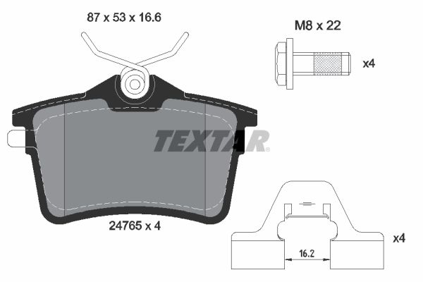 TEXTAR Bremsbelagsatz, Scheibenbremse (2476501)