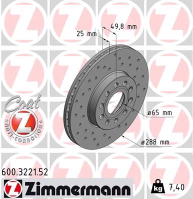 ZIMMERMANN Bremsscheibe (600.3221.52)